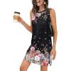 image:imageWIHOLL Casual Dresses for Women Crewneck Sleeveless Tank Dress Summer Spring Boho Vacation ClothesBlack Colorful Floral
