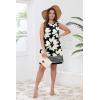 image:imageWIHOLL Casual Dresses for Women Crewneck Sleeveless Tank Dress Summer Spring Boho Vacation ClothesBlack White Flower