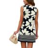 image:imageWIHOLL Casual Dresses for Women Crewneck Sleeveless Tank Dress Summer Spring Boho Vacation ClothesBlack White Flower