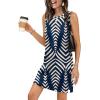image:imageWIHOLL Casual Dresses for Women Crewneck Sleeveless Tank Dress Summer Spring Boho Vacation ClothesBlue Apricot Stripe