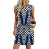 image:imageWIHOLL Casual Dresses for Women Crewneck Sleeveless Tank Dress Summer Spring Boho Vacation ClothesBlue Apricot Stripe