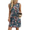 image:imageWIHOLL Casual Dresses for Women Crewneck Sleeveless Tank Dress Summer Spring Boho Vacation ClothesBlue Gray Floral