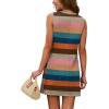 image:imageWIHOLL Casual Dresses for Women Crewneck Sleeveless Tank Dress Summer Spring Boho Vacation ClothesColorful Stripe