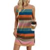 image:imageWIHOLL Casual Dresses for Women Crewneck Sleeveless Tank Dress Summer Spring Boho Vacation ClothesColorful Stripe