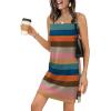 image:imageWIHOLL Casual Dresses for Women Crewneck Sleeveless Tank Dress Summer Spring Boho Vacation ClothesColorful Stripe
