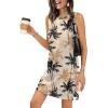 image:imageWIHOLL Casual Dresses for Women Crewneck Sleeveless Tank Dress Summer Spring Boho Vacation ClothesKhaki Coconut Palm