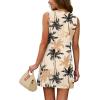 image:imageWIHOLL Casual Dresses for Women Crewneck Sleeveless Tank Dress Summer Spring Boho Vacation ClothesKhaki Coconut Palm