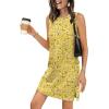 image:imageWIHOLL Casual Dresses for Women Crewneck Sleeveless Tank Dress Summer Spring Boho Vacation ClothesYellow White Print
