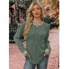 image:imageWIHOLL Long Sleeve Shirts for Women Lightweight Sweaters Fall Outfits 2026 Color Block Winter Clothing Dressy Casual Soft02green