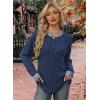 image:imageWIHOLL Long Sleeve Shirts for Women Lightweight Sweaters Fall Outfits 2026 Color Block Winter Clothing Dressy Casual Soft02navy Blue