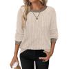 image:imageWIHOLL Long Sleeve Shirts for Women Lightweight Sweaters Fall Outfits 2026 Color Block Winter Clothing Dressy Casual Soft04apricot