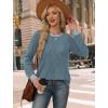 image:imageWIHOLL Long Sleeve Shirts for Women Lightweight Sweaters Fall Outfits 2026 Color Block Winter Clothing Dressy Casual Soft05blue