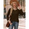 image:imageWIHOLL Long Sleeve Shirts for Women Lightweight Sweaters Fall Outfits 2026 Color Block Winter Clothing Dressy Casual Soft05brown