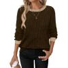 image:imageWIHOLL Long Sleeve Shirts for Women Lightweight Sweaters Fall Outfits 2026 Color Block Winter Clothing Dressy Casual Soft05brown