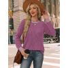 image:imageWIHOLL Long Sleeve Shirts for Women Lightweight Sweaters Fall Outfits 2026 Color Block Winter Clothing Dressy Casual Soft05hot Pink