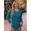 image:imageWIHOLL Long Sleeve Shirts for Women Lightweight Sweaters Fall Outfits 2026 Color Block Winter Clothing Dressy Casual Soft05teal Blue