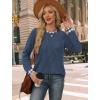 image:imageWIHOLL Long Sleeve Shirts for Women Lightweight Sweaters Fall Outfits 2026 Color Block Winter Clothing Dressy Casual Soft08blue Plaid