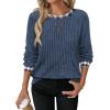 image:imageWIHOLL Long Sleeve Shirts for Women Lightweight Sweaters Fall Outfits 2026 Color Block Winter Clothing Dressy Casual Soft08blue Plaid