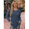 image:imageWIHOLL Long Sleeve Shirts for Women Lightweight Sweaters Fall Outfits 2026 Color Block Winter Clothing Dressy Casual Soft08blue Plaid