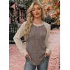 image:imageWIHOLL Long Sleeve Shirts for Women Lightweight Sweaters Fall Outfits 2026 Color Block Winter Clothing Dressy Casual Soft08coffee Apricot