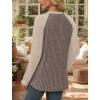 image:imageWIHOLL Long Sleeve Shirts for Women Lightweight Sweaters Fall Outfits 2026 Color Block Winter Clothing Dressy Casual Soft08coffee Apricot