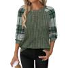 image:imageWIHOLL Long Sleeve Shirts for Women Lightweight Sweaters Fall Outfits 2026 Color Block Winter Clothing Dressy Casual Soft08green Plaid