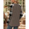 image:imageWIHOLL Long Sleeve Shirts for Women Lightweight Sweaters Fall Outfits 2026 Color Block Winter Clothing Dressy Casual Soft08khaki Plaid