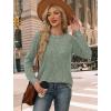image:imageWIHOLL Long Sleeve Shirts for Women Lightweight Sweaters Fall Outfits 2026 Color Block Winter Clothing Dressy Casual Soft08light Green