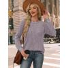 image:imageWIHOLL Long Sleeve Shirts for Women Lightweight Sweaters Fall Outfits 2026 Color Block Winter Clothing Dressy Casual Soft08light Purple