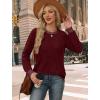 image:imageWIHOLL Long Sleeve Shirts for Women Lightweight Sweaters Fall Outfits 2026 Color Block Winter Clothing Dressy Casual Soft08red