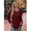 image:imageWIHOLL Long Sleeve Shirts for Women Lightweight Sweaters Fall Outfits 2026 Color Block Winter Clothing Dressy Casual Soft08red