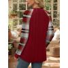 image:imageWIHOLL Long Sleeve Shirts for Women Lightweight Sweaters Fall Outfits 2026 Color Block Winter Clothing Dressy Casual Soft08red Plaid