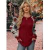 image:imageWIHOLL Long Sleeve Shirts for Women Lightweight Sweaters Fall Outfits 2026 Color Block Winter Clothing Dressy Casual Soft08red Plaid