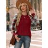 image:imageWIHOLL Long Sleeve Shirts for Women Lightweight Sweaters Fall Outfits 2026 Color Block Winter Clothing Dressy Casual Soft08red Plaid
