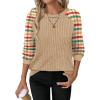 image:imageWIHOLL Long Sleeve Shirts for Women Lightweight Sweaters Fall Outfits 2026 Color Block Winter Clothing Dressy Casual Soft08red Yellow Plaid