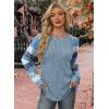 image:imageWIHOLL Long Sleeve Shirts for Women Lightweight Sweaters Fall Outfits 2026 Color Block Winter Clothing Dressy Casual Soft08sky Blue Stripes