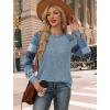 image:imageWIHOLL Long Sleeve Shirts for Women Lightweight Sweaters Fall Outfits 2026 Color Block Winter Clothing Dressy Casual Soft08sky Blue Stripes
