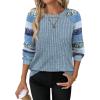 image:imageWIHOLL Long Sleeve Shirts for Women Lightweight Sweaters Fall Outfits 2026 Color Block Winter Clothing Dressy Casual Soft08sky Blue Stripes