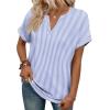image:imageWIHOLL Womens Blouses Spring Tops Short Sleeve Shirts Dressy Casual Summer Vacation Fashion Clothing 2026Blue White Striped