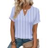 image:imageWIHOLL Womens Blouses Spring Tops Short Sleeve Shirts Dressy Casual Summer Vacation Fashion Clothing 2026Blue White Striped