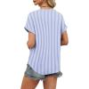 image:imageWIHOLL Womens Blouses Spring Tops Short Sleeve Shirts Dressy Casual Summer Vacation Fashion Clothing 2026Blue White Striped