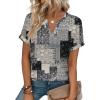 image:imageWIHOLL Womens Blouses Spring Tops Short Sleeve Shirts Dressy Casual Summer Vacation Fashion Clothing 2026Boho Charcoal Grey