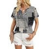 image:imageWIHOLL Womens Blouses Spring Tops Short Sleeve Shirts Dressy Casual Summer Vacation Fashion Clothing 2026Boho Charcoal Grey