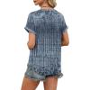 image:imageWIHOLL Womens Blouses Spring Tops Short Sleeve Shirts Dressy Casual Summer Vacation Fashion Clothing 2026Boho Navy