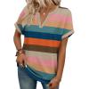 image:imageWIHOLL Womens Blouses Spring Tops Short Sleeve Shirts Dressy Casual Summer Vacation Fashion Clothing 2026Colorful Striped