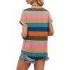 image:imageWIHOLL Womens Blouses Spring Tops Short Sleeve Shirts Dressy Casual Summer Vacation Fashion Clothing 2026Colorful Striped