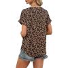 image:imageWIHOLL Womens Blouses Spring Tops Short Sleeve Shirts Dressy Casual Summer Vacation Fashion Clothing 2026Dark Brown Leopard Print