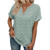 image:imageWIHOLL Womens Blouses Spring Tops Short Sleeve Shirts Dressy Casual Summer Vacation Fashion Clothing 2026Floral Green