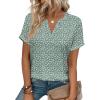 image:imageWIHOLL Womens Blouses Spring Tops Short Sleeve Shirts Dressy Casual Summer Vacation Fashion Clothing 2026Floral Green