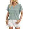 image:imageWIHOLL Womens Blouses Spring Tops Short Sleeve Shirts Dressy Casual Summer Vacation Fashion Clothing 2026Floral Green